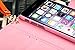 iPhone 6 Plus 5.5 Inch Case, Cover® iPhone 6 Plus 5.5 inch Luxury Plaid Grid Design Flip Folio Case Card Slots Wallet Cover Skin Protector with Lanyard and Magnetic Closure - black with Pink Frame
