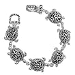 Silvertone Filigree Turtle Magnetic Bracelet Fashion Jewelry