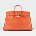 Designer Inspired 40cm Elegant Classic Orange Genuine Leather Birkin Style Handbags Brand NEW