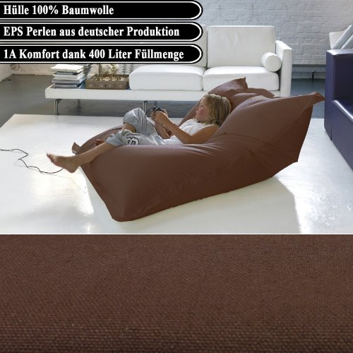 BigDean Luxus Riesensitzsack Baumwolle 1,4 x 1,8 m Indoor XL Sitzsack
