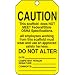Accuform Signs, RP-Plastic Scaffold Tag, "CAUTION THIS SCAFFOLD DOES NOT MEET FEDERAL/STATE OSHA SPECIFICATIONS", 25/Pk