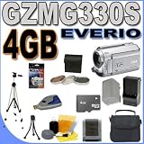 JVC Everio GZ-MG330 Camcorder 30GB Hard Drive 35x Optical Zoom (Silver) 4GB MicroSD Memory Card - Extra Rechargeable Battery - Rapid External Charger - 3pc. Filter Kit - GZMG330H BigVALUEInc Accessory Saver Bundle + MORE
