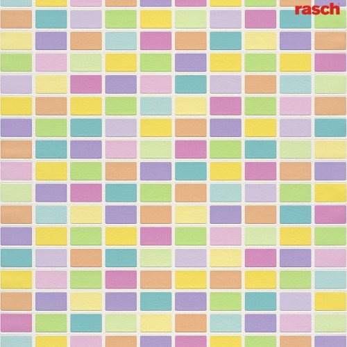 Rasch Tapete 817133 Relieftapete Muster "Fliese" wei&szlig;-bunt modern
