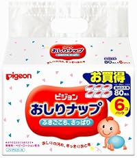 おしりナップ(ふきごごち、さっぱり) 80枚入 詰めかえ用 6個パック