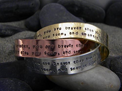 Remember You Are Braver Than You Believe Stronger Than You Seem And Smarter Than You Think Hand Stamped Cuff Bracelet