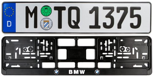 BMW German Euro License Plate and Frame Package - Plate, Frame & Mounting Screws On Sale