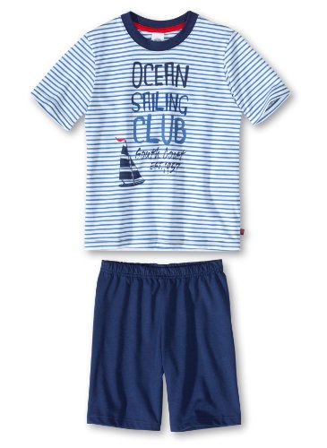 Sanetta Jungen Pyjama, gestreift 231070, Gr. 98, Blau (5966) Preisvergleich