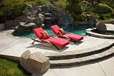 Red Star Traders Cantina Arc Lounger Set Patio Furniture in Espresso Rattan