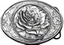 Classic Pewter Western Rose Belt Buckle