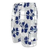 Mens Large Hibiscus Print Skate Surf Board Short / Swim Trunks