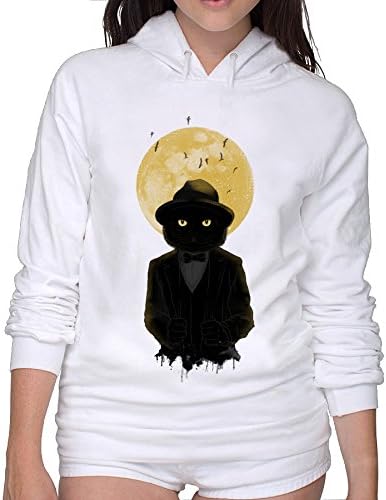 Warm Sweatshirt Full Moon Cat Woman's Sweatshirts