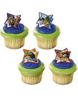 24 Teenage Ninja Turtles Cupcake Ring Toppers - Birthday Party Favors