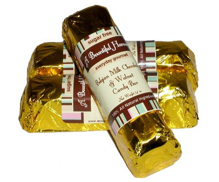 Sugar Free Belgian Milk Chocolate Walnut Candy Bars - 3pc by A Bountiful Harvest