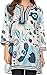 Sakkas Abril Long Sleeve Cotton Tunic Blouse Top with Printed Floral Pattern