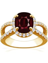 18K Yellow Gold Cushion Cut Ruby Ring With Sidestones