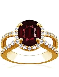 14K Yellow Gold Cushion Cut Ruby Ring With Sidestones