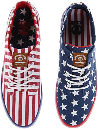 Radii Mens Axel Red Blue Canvas Lace Up Sneakers Shoes 11