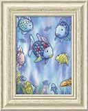 Rainbow Fish to the Rescue Framed Canvas Art by Marcus Pfister,13.7 in. x 16.9 in. Framed