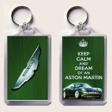 from Yummy Grandmummy KEEP CALM and DREAM of an ASTON MARTIN Keyring printed on an image of an Aston Martin DB9 on one side and the iconic Aston Martin badge on the other, from our Keep Calm and Carry On series - an original sorry I couldnt get you the real thing Fathers Day or Birthday Gift Idea.