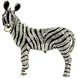Allegant Standing Zebra Enameled Bejeweled Crystal Trinket Box