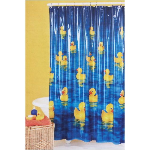 Duck Pond Vinyl Shower Curtain