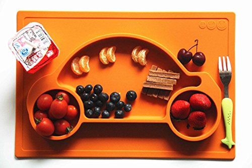 Galaxy 1 Piece Car Silicone Placemat & Tray, Orange