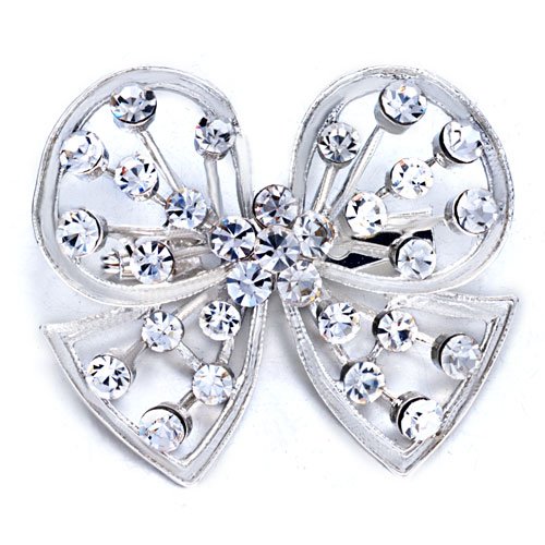 Elegant April Birthstone Bow Brooch