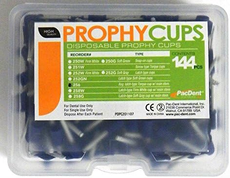144 pcs Premium Quality excellent Disposable prophy tourque cup latch type With Resin Stem - US Seller