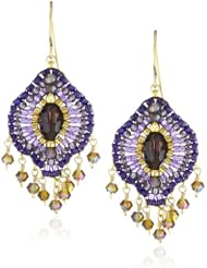 Miguel Ases Violet Lotus Multi-Drop Earrings