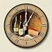Kitchen & Housewares : 11.5" diam. clock~ Wine and Dine ~Artworks Home Accents~ large wood Wall Clock