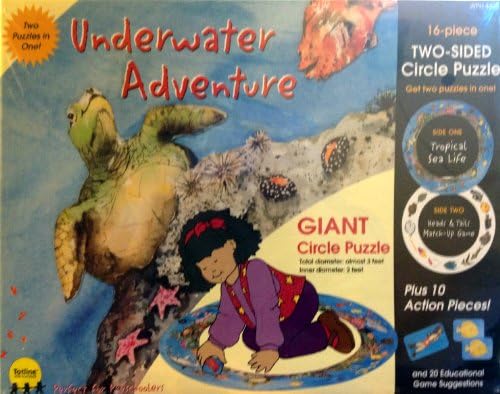 Underwater Adventure Giant Two-Sided Circle 16 Puzzle Plus 10 Action Pieces