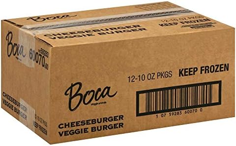 Boca Veggie Cheese Burger, 10 Ounce -- 12 per case.