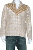Mens Embroidered Kurta Casual Cotton Shirt India Size S (gck120)