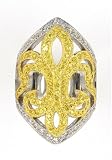 YELLOW CUBIC ZIRCONIA CUT-OUT RING