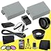 Canon EOS Rebel T4i 18 MP CMOS Digital SLR Camera Two LP-E8 Lithium Ion Replacement Battery 1500 mAh w/External Rapid Charger + 3 Piece Filter Kit + Wide Angle Lens + 2x Telephoto Lens + Mini HDMI Cable + SDHC Card USB Reader + Memory Card Wallet + Deluxe Starter Kit Bundle DavisMAX T4i Accessory Kit