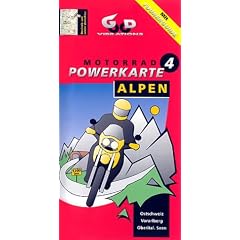 Motorrad Powerkarten Alpen, Tl.4, Ostschweiz, Vorarlberg, Oberitalienische Seen