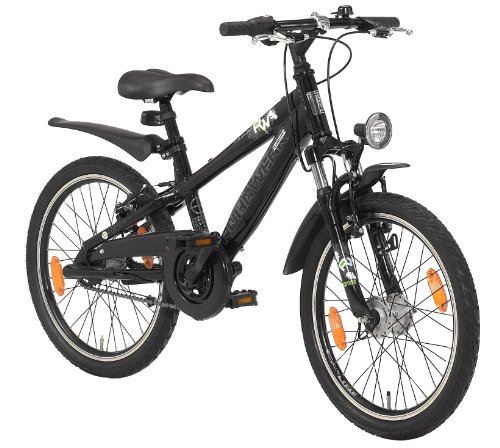 Ruhrwerk Kinder Fahrrad ATB Alu Dirt, 3-Gang, R&uuml;cktrittbremsnabe, gefedert mit Nabendynamo, tiefschwarz, Rahmengr&ouml;&szlig;e: 30 cm, Reifengr&ouml;&szlig;e: 20 Zoll  ...