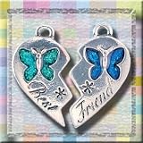 Butterfly Heart Best Friend Pendants