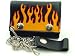 Raging Flames Genuine Lather Chain Wallet Image