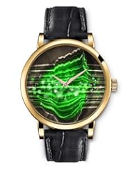 SPRAWL Aanalog Fashion Series Gold Ladies Watches of Genuine Black Leather Strap,Unique Wrist Watch for Women Girls Designed with Dimension of green leaf and stripes