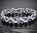 Platinum Plated Swarovski Elements Bracelet for Women Sparkle Crystal Wrist Band Bangle,blue Silver