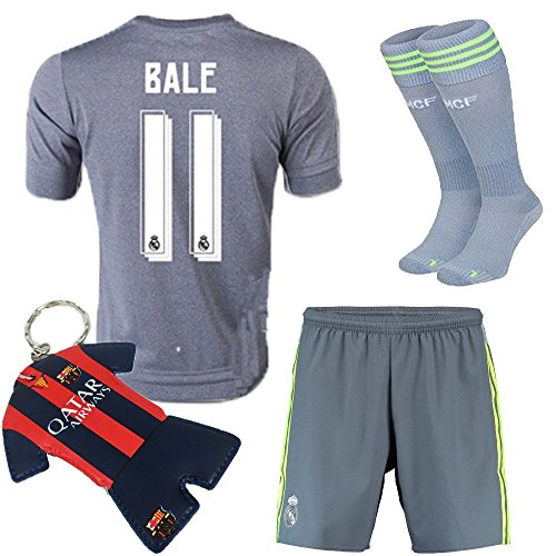KID BOX® 2015/2016 #11 Gray Soccer Football Jersey Sportswear Team Polo Shirt & Short & Sock FOR Kids 3-14 Years