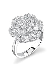 18k White Gold 1.84 Ctw Sunburst Shape Diamond Ring