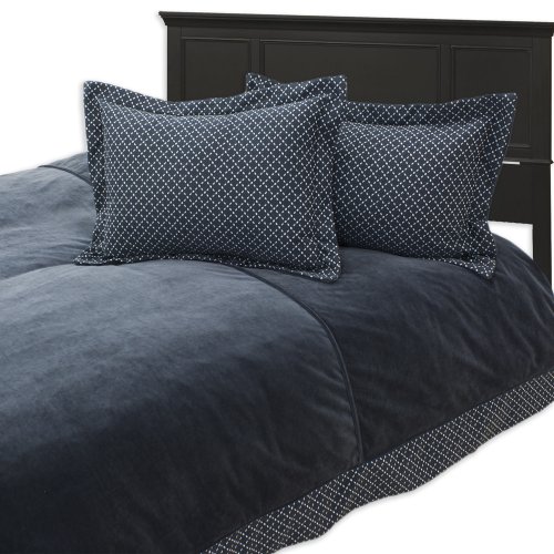 Chooty Andagio King Comforter with Cassia Black Mitered Borders and 2 Shams, Black