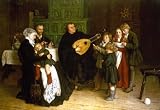 Produkt-Bild: Kunstreproduktion: Gustav Adolph Spangenberg "Luther im Kreise seiner Familie" 71 x 49