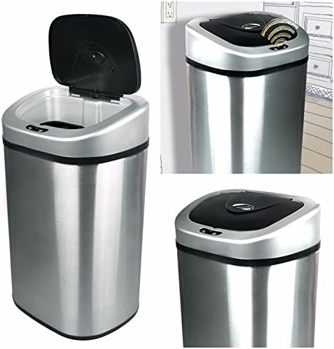 Sensor Motion Touchless Trash Can Infrared Stainless Steel 21 Gallon Garbage Bin