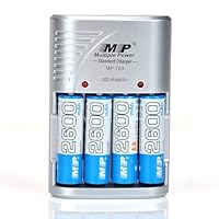 Super Universal Battery Charger for AA / AAA NImh Nicd Batteries + 4 Batteries by ATC