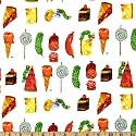 44'' Wide The Very Hungry Caterpillar Snacks White/Multi Fabric By The Yard