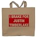 I BRAKE FOR JUSTIN TIMBERLAKE Totebag (Cotton Tote / Bag)