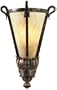 Maitland-Smith Eggshell Shade and Textured Iron Sconce